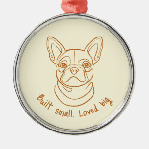 Ornement En Métal Illustration de ligne de Bouledogue Français. Cons