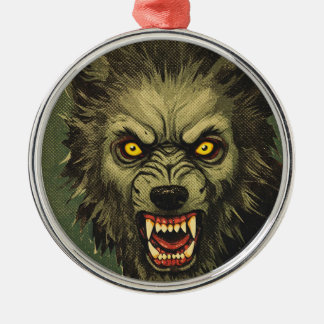 Ornement En Métal Illustration d'horreur de loup-garou féroce