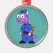 Ornement En Métal Illustration D'Un Plomber Spinosaurus. (Devant)