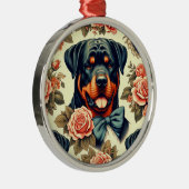 Ornement En Métal Illustration Retro Rottweiler (Droite)