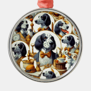Ornement En Métal Illustration vintage Anglais Setter