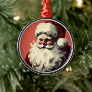 Ornement En Métal Illustration Vintage de Retro Père Noël
