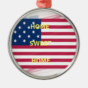 Ornement En Métal Impression d'art "Home Sweet Home" Drapeau USA