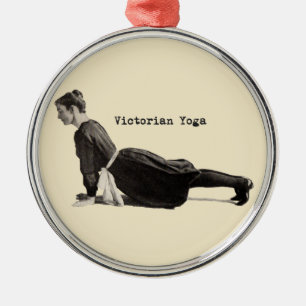 Ornement En Métal Impression de femme de yoga victorienne vintage en