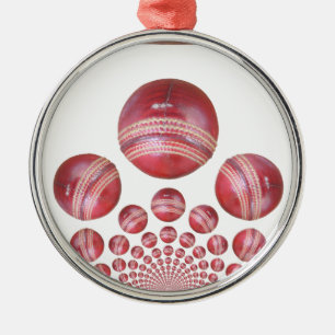 Ornement En Métal Impression de la balle de cricket de Sports Lover