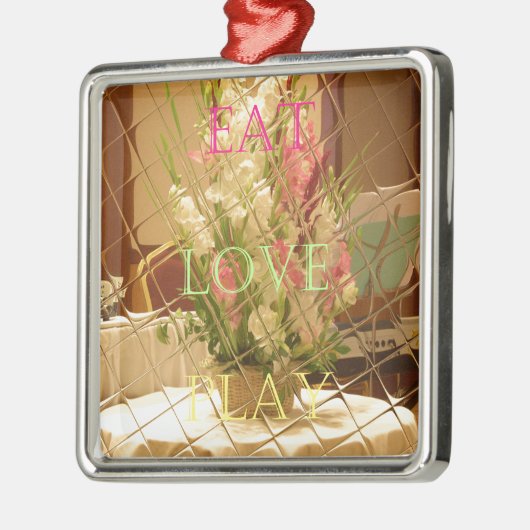 Ornement En Métal Impression des fleurs reflétées (Gauche)