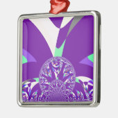 Ornement En Métal Imprimante d'art bleu rétro Cyan Kaleidoscope (Gauche)