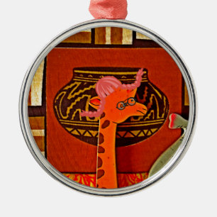 Ornement En Métal Imprimer Casquette Giraffe