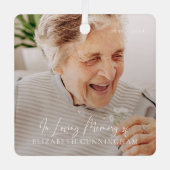 Ornement En Métal In Love Memory Modern Elegant Photo Memorial (Recto)