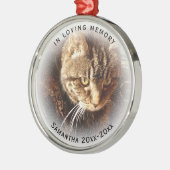 Ornement En Métal In Love Memory Photo Name Cat Dog Pet Premium (Gauche)