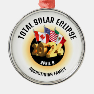 Ornement En Métal Indicateurs 2024 TOTAL SOLAR ECLIPSE Famille