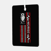 Ornement En Métal Infirmière Appréciation Héros Coeur Vie Drapeau am (Avant gauche)