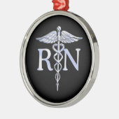 Ornement En Métal Infirmière inscrite RN Caduceus Snakes Style sur n (Gauche)