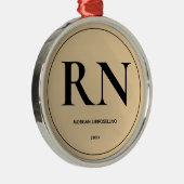 Ornement En Métal Infirmière RN élégamment simple (Droite)