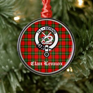 Ornement En Métal Insigne de Clan Lennox et Tartan