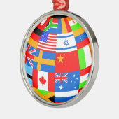 Ornement En Métal international drapeaux globe terrestre (Gauche)