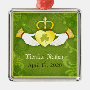 Ornement En Métal Irish Heart Mariage Keepsaké pour les jeunes marié