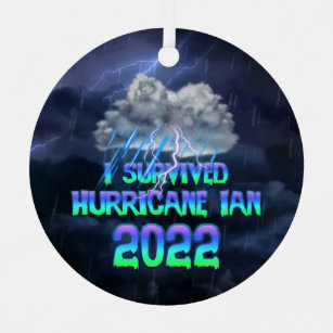 Ornement En Métal J'ai survécu à l'ouragan Ian 2022