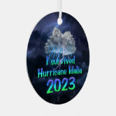 Ornement En Métal J'ai survécu au cyclone Idalia 2023 (Avant droite)