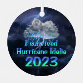 Ornement En Métal J'ai survécu au cyclone Idalia 2023 (Recto)