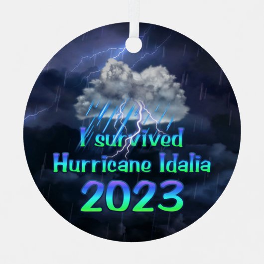 Ornement En Métal J'ai survécu au cyclone Idalia 2023 (Recto)