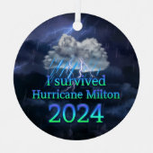 Ornement En Métal J'ai survécu au cyclone Milton 2024 (Recto)