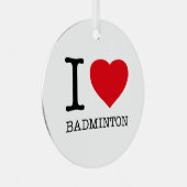 ORNEMENT EN MÉTAL J'AIME BADMINTON (Avant droite)