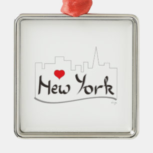 Ornement En Métal J'aime (coeur) New York, New York