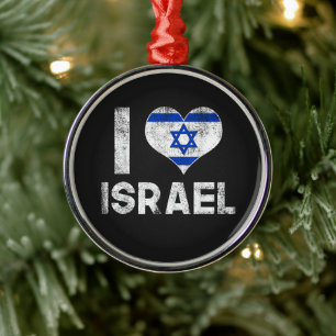 Ornement En Métal J'aime Israël