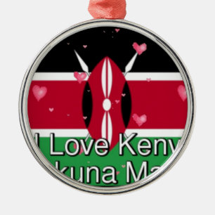 Ornement En Métal J'Aime ! Kenya Hakuna Matata