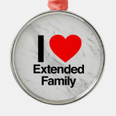 Ornement En Métal j'aime la famille étendue (Devant)