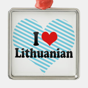 Ornement En Métal J'aime le Lithuanien