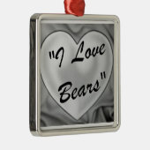 Ornement En Métal J'aime l'ornement d'ours (Droite)