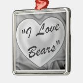 Ornement En Métal J'aime l'ornement d'ours (Gauche)