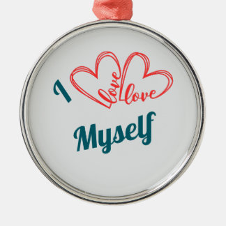 Ornement En Métal J'aime moi-même - Bouton de soins personnels