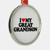 ORNEMENT EN MÉTAL J'AIME MON ARRIÈRE-PETIT-FILS (Droite)