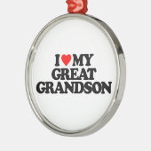 ORNEMENT EN MÉTAL J'AIME MON ARRIÈRE-PETIT-FILS (Gauche)