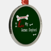 Ornement En Métal J'Aime Mon Berger Allemand (Droite)
