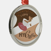 Ornement En Métal J'aime mon café Retro Java (Droite)