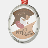 Ornement En Métal J'aime mon café Retro Java (Gauche)