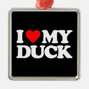 ORNEMENT EN MÉTAL J'AIME MON CANARD