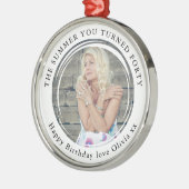 Ornement En Métal Jalon Anniversaire 40e photo Keepsaké (Gauche)