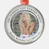 Ornement En Métal Jalon Anniversaire 40e photo Keepsaké (Devant)