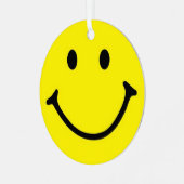 Ornement En Métal Jaune brillant et joyeux visage souriant (Avant gauche)