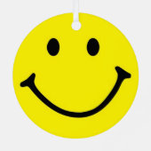 Ornement En Métal Jaune brillant et joyeux visage souriant (Verso)