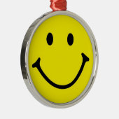 Ornement En Métal Jaune brillant et joyeux visage souriant (Droite)