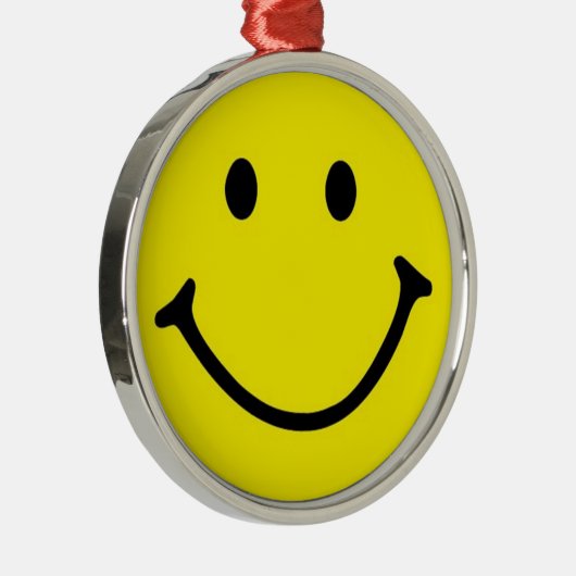 Ornement En Métal Jaune brillant et joyeux visage souriant (Droite)