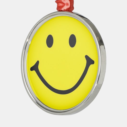 Ornement En Métal Jaune brillant et joyeux visage souriant (Gauche)