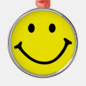 Ornement En Métal Jaune brillant et joyeux visage souriant (Devant)