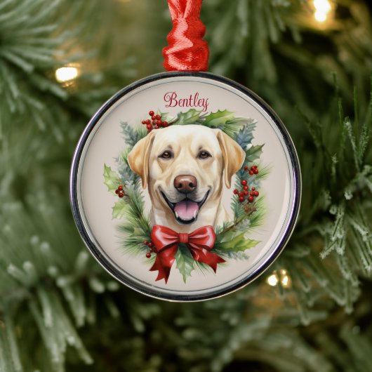 Ornement En Métal Jaune Labrador Retreiver Noël Pet Memorial (Arbre)